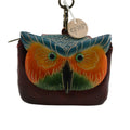 Handmade leather Owl Coin Purse wristlet wallet