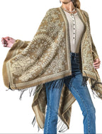 Tan Paisley Fringe Kimono