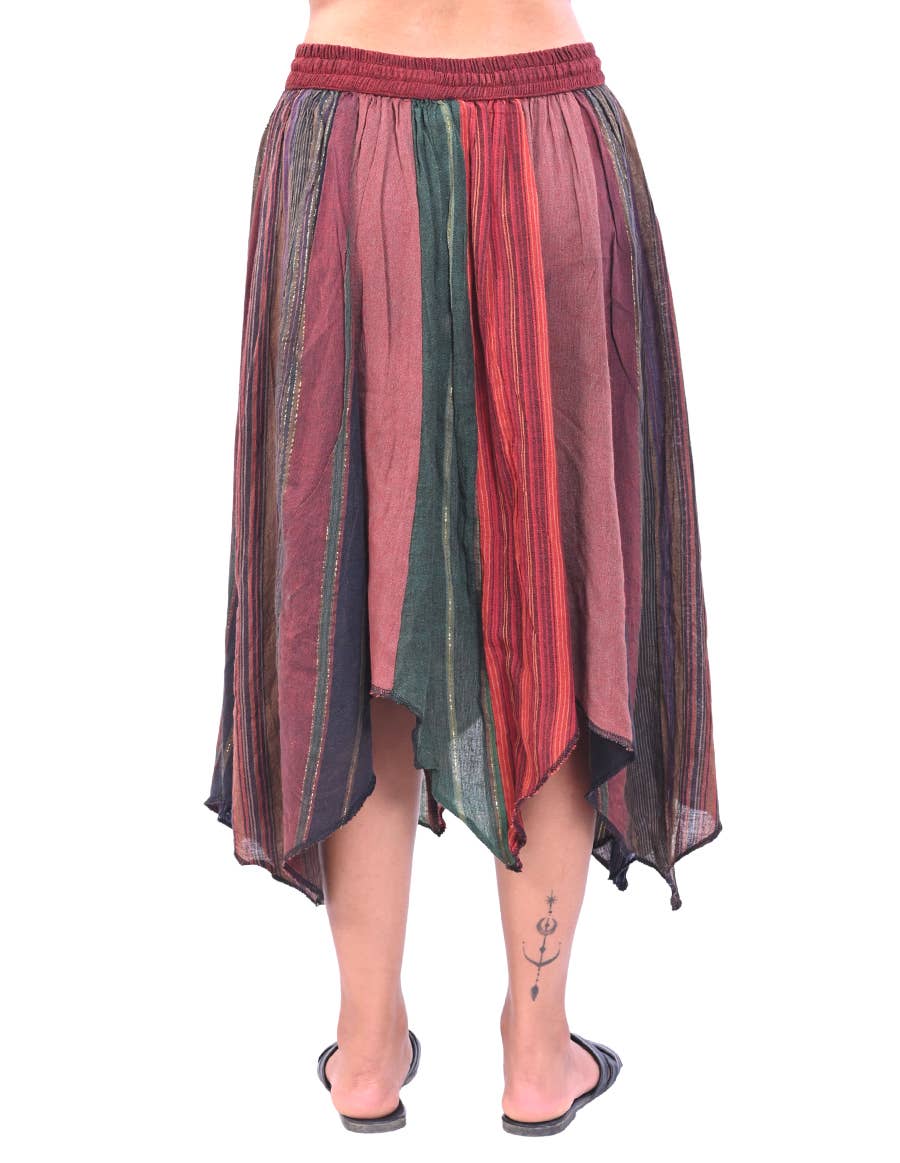 Boho Patchwork Asymmetrical Skirt