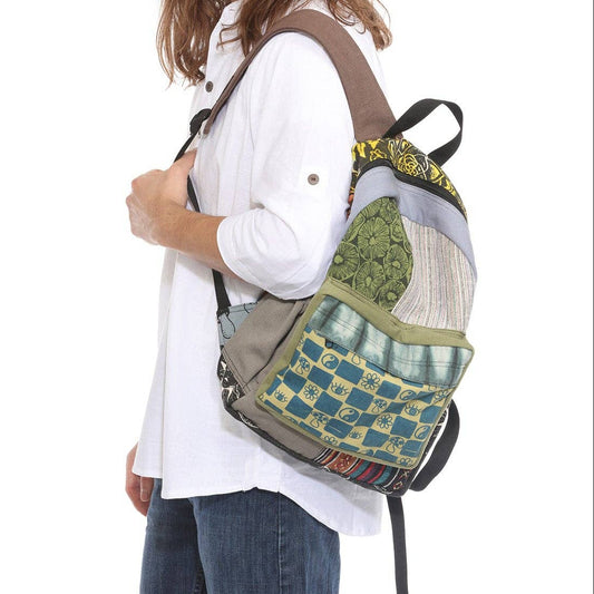 Boho Patchwork Upcycled Backpack