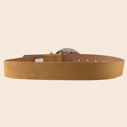 Oval Western Concho Oversized Buckle Belt