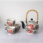 Koi Fish Porcelain Tea Set – 30 oz Teapot with 4 Cups
