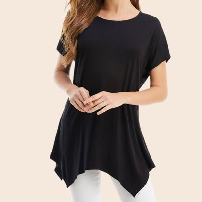 Cap Sleeve Basic Asymmetric Tunic
