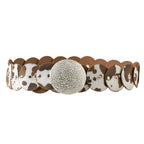Western Inspired Faux Cowhide Large Round Buckle Belt
