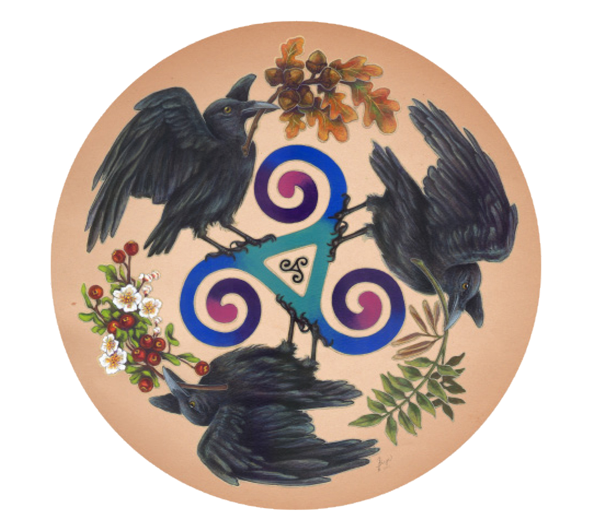 Crows Mandala Sticker