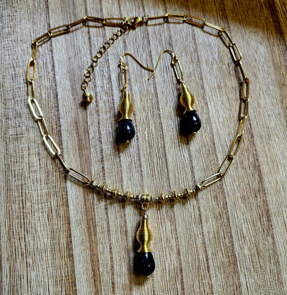 Blue Goldstone Earrings