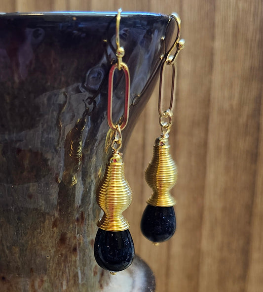 Blue Goldstone Earrings