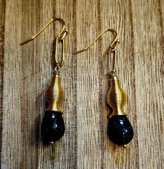 Blue Goldstone Earrings
