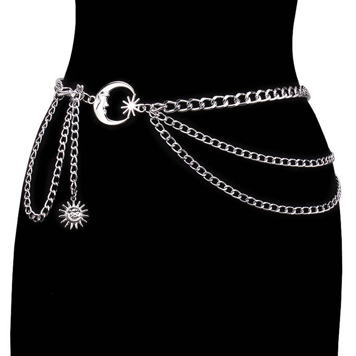 Layered Moon Chain Belt