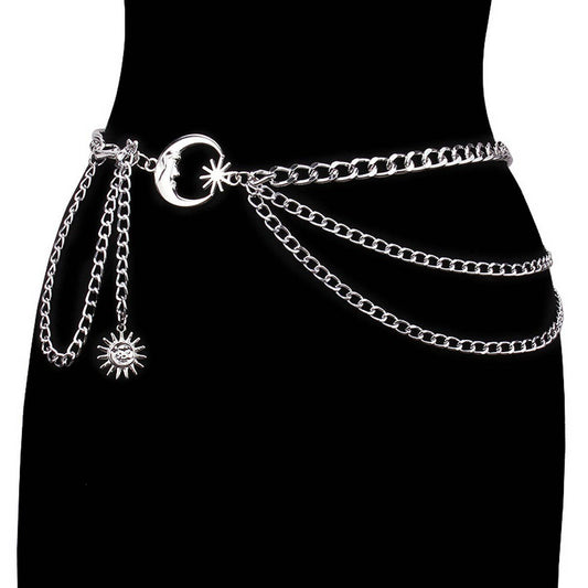 Layered Moon Chain Belt