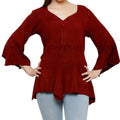 Renaissance Acid Wash Blouse 3/4 Sleeve