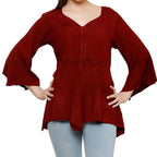 Renaissance Acid Wash Blouse 3/4 Sleeve