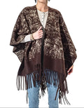 Chocolate Paisley Fringe Kimono