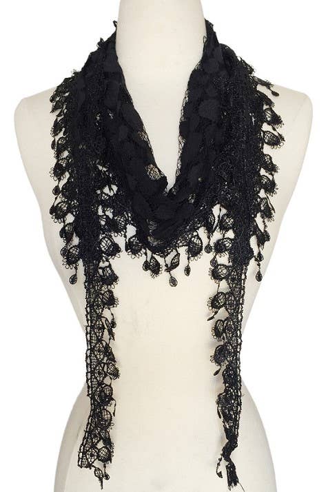 Black Little Triangle Lace Scarf