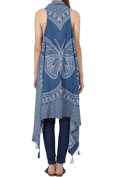 Butterfly Long Fringe Vest