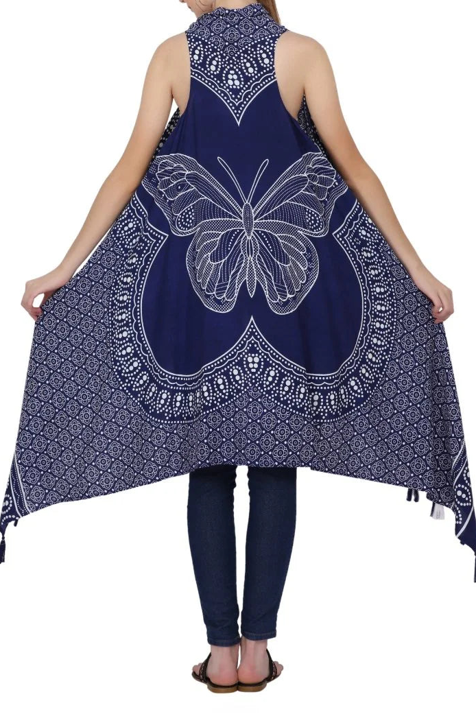 Butterfly Long Fringe Vest