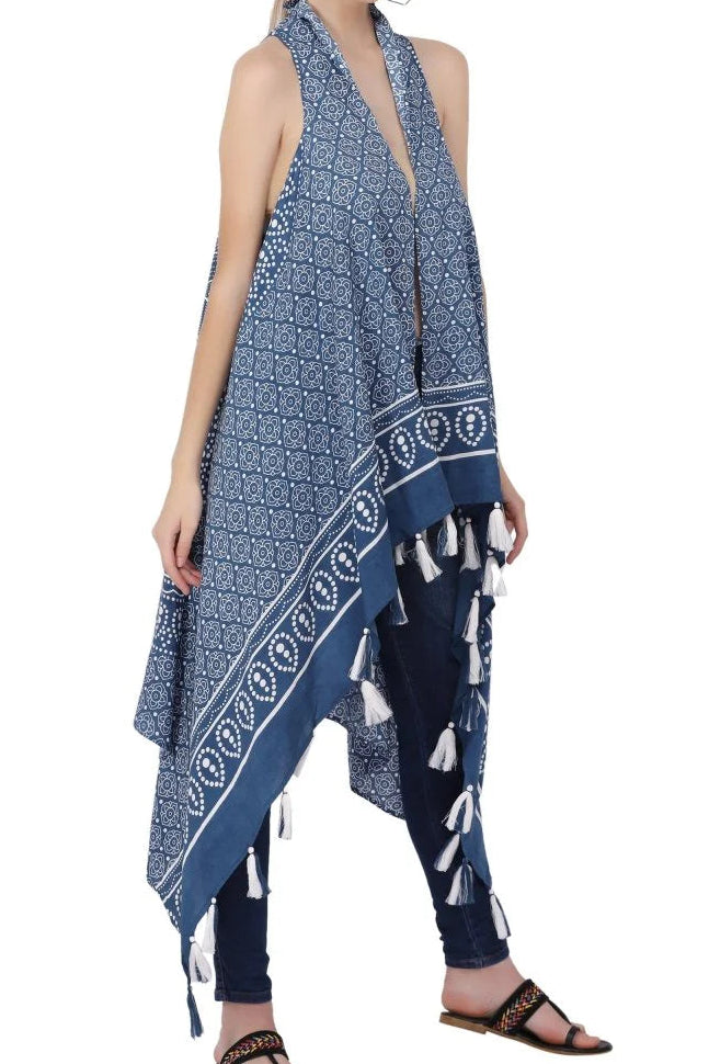 Butterfly Long Fringe Vest