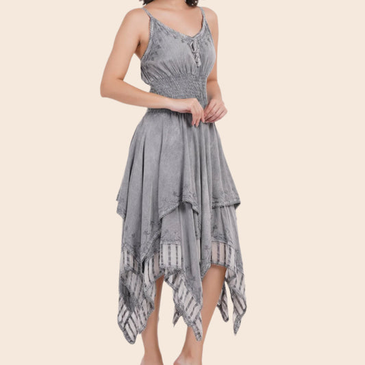 Spaghetti Strap Embroidered Dresses for Women