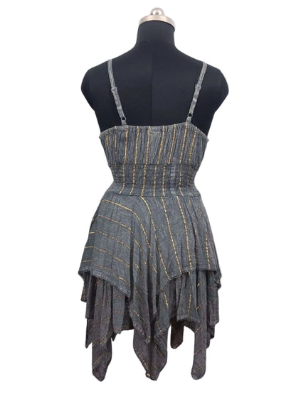 Lurex Smocked Waist Midi Dress