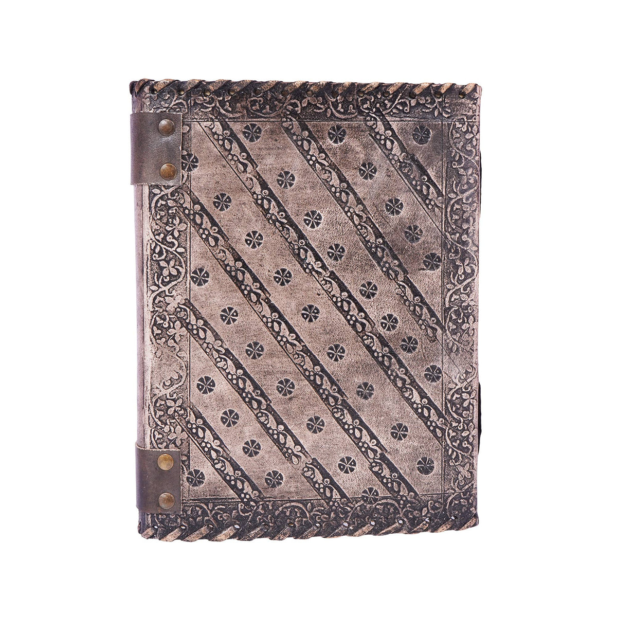 Antique Embossed Chakra Stones Leather Journal 6x8 Inches