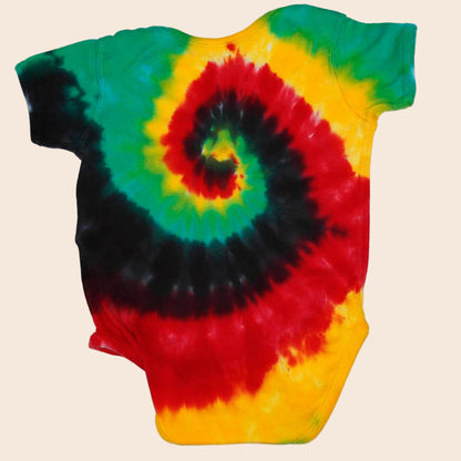Tie Dye Baby Bodysuit One Piece Romper Rasta Spiral