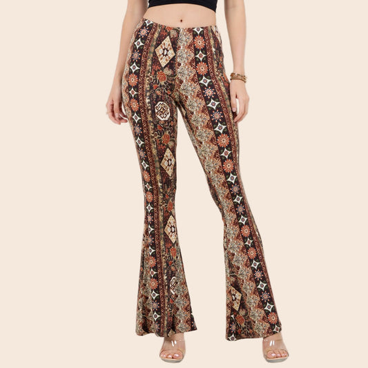 Autumn Printed Flare Pants