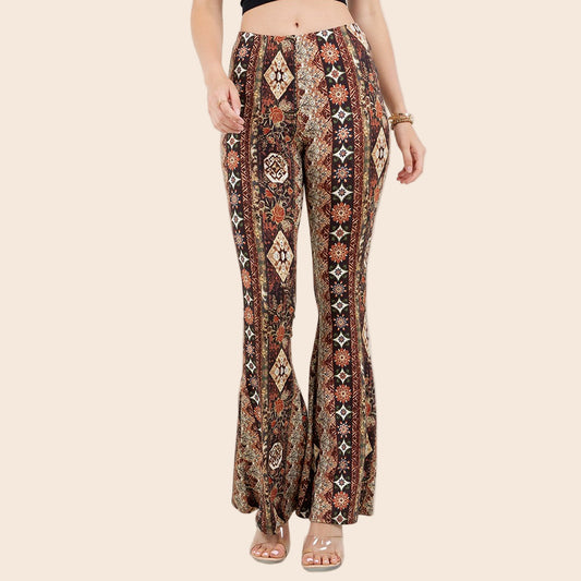 Autumn Printed Flare Pants