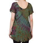 Tie-Dye Short Sleeve Blouse