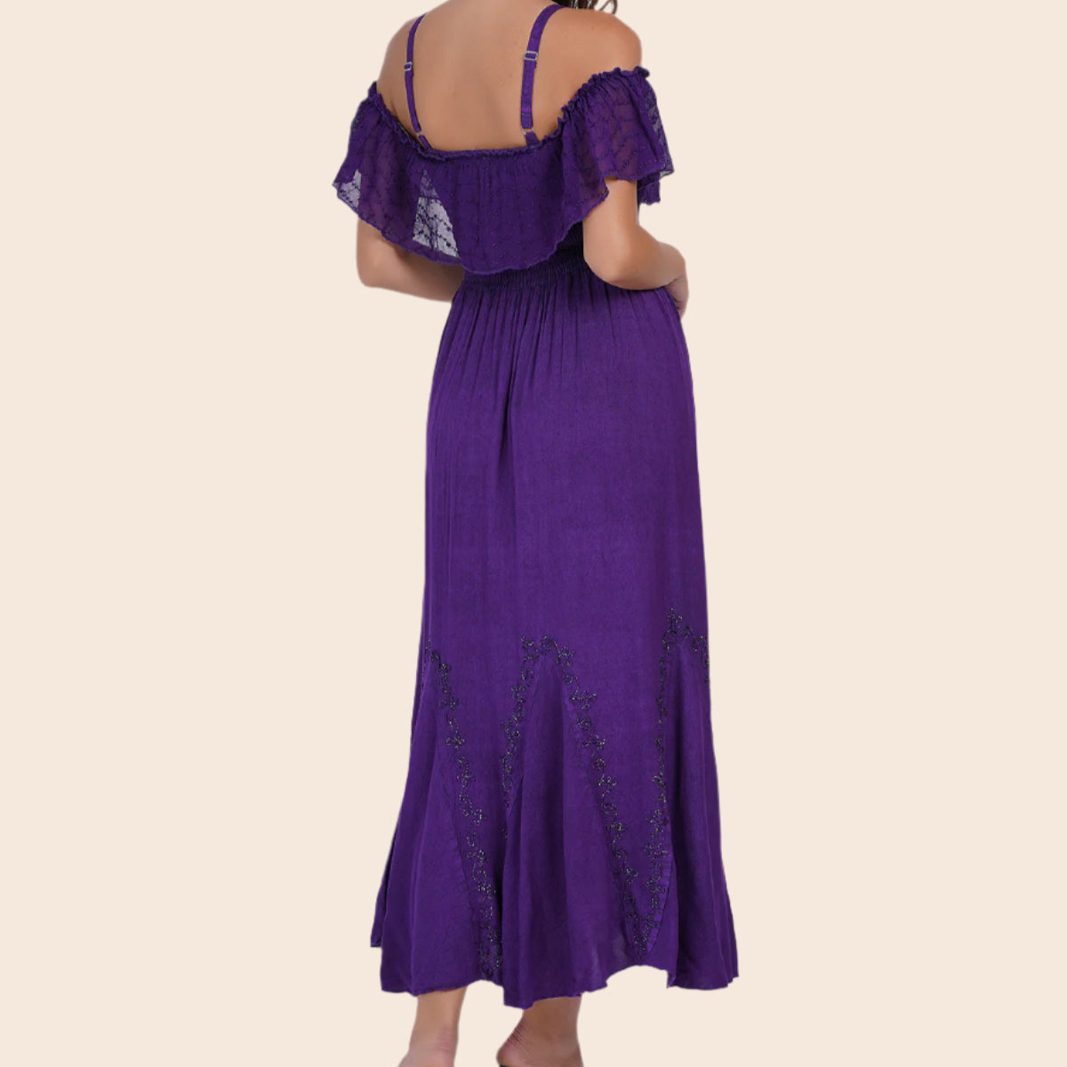 Off-The-Shoulder Rayon Dress