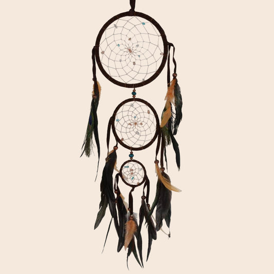 Triple Dreamcatcher With Feathers