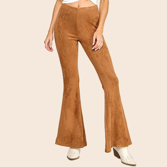 Suede Flared Pants