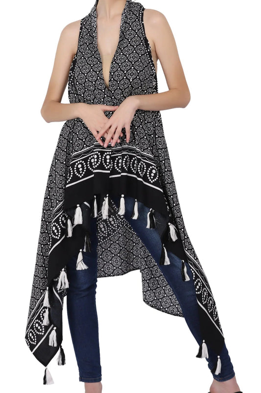 Butterfly Long Fringe Vest