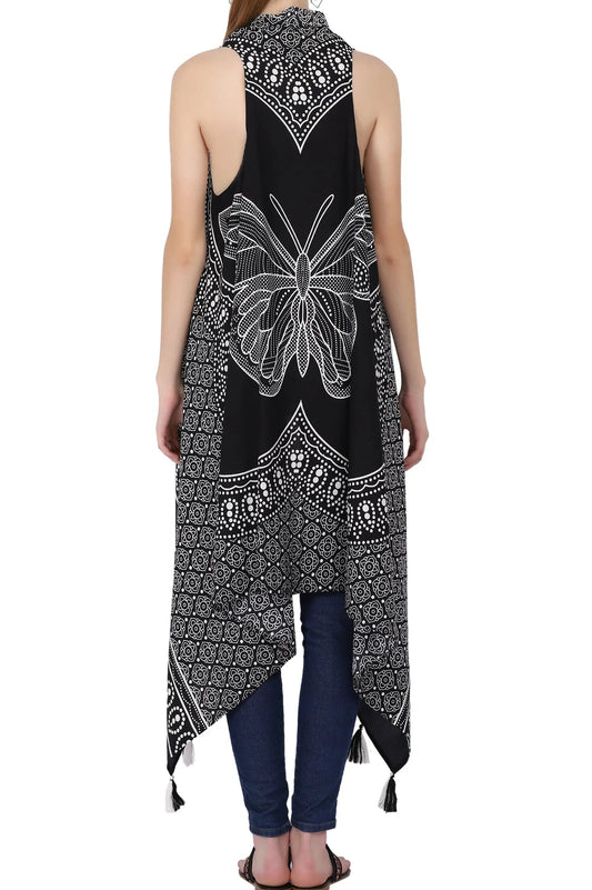 Butterfly Long Fringe Vest