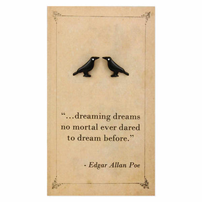 Literary Quotes Raven Post Earrings