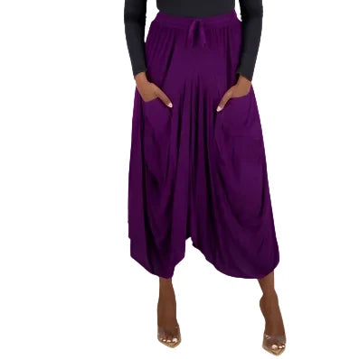 Acid Wash Skirt with Front Pockets