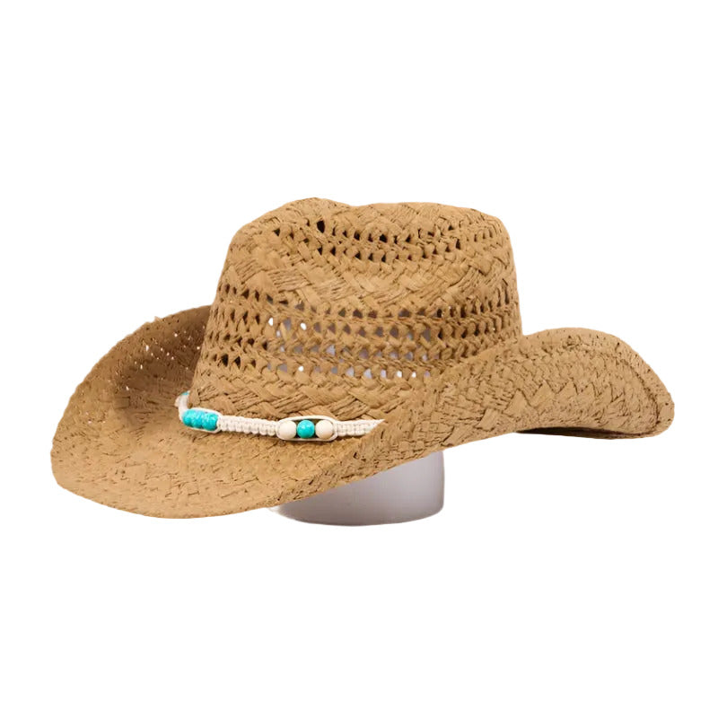 Braided Strap Straw Western Cowboy Hat