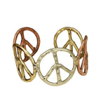 Woodstock Vibes Mixed Metal Peace Sign Bracelet