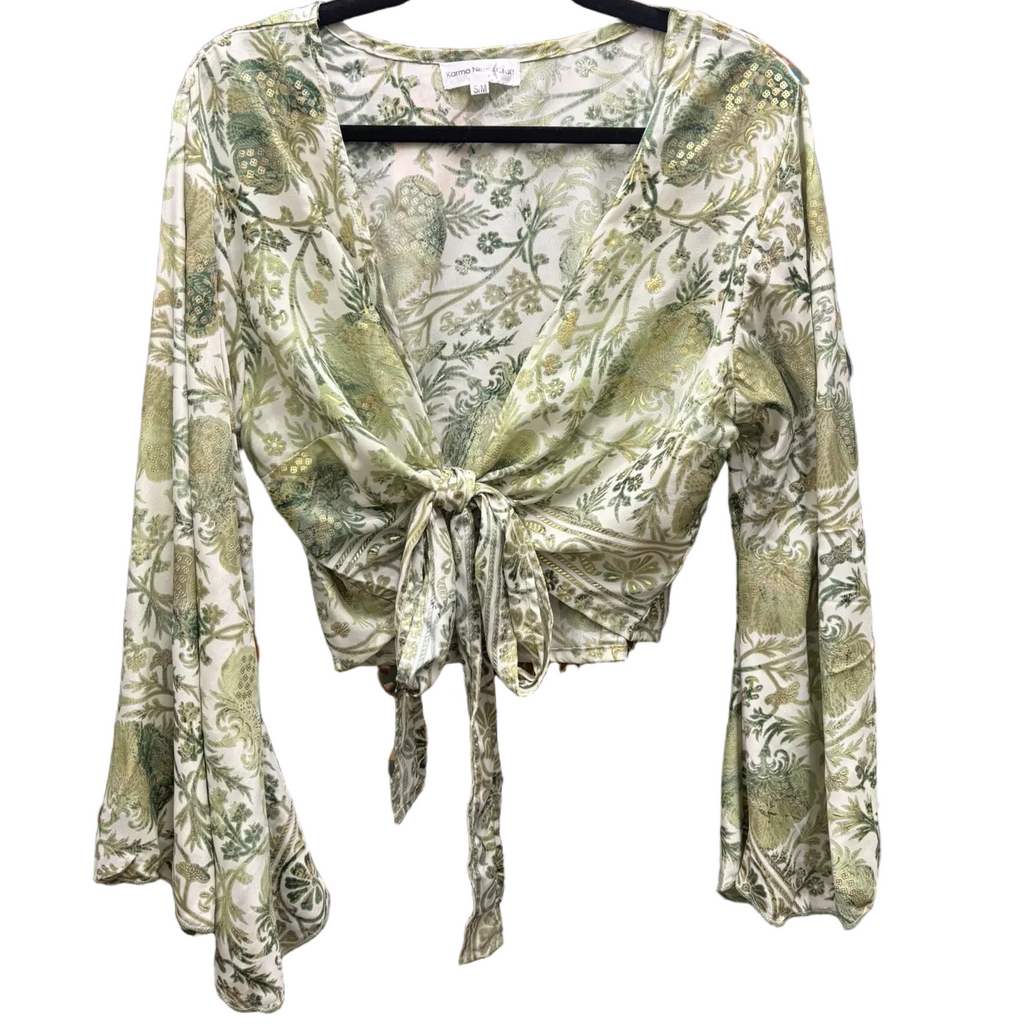 Tie Wrap Shirt with Gold Details