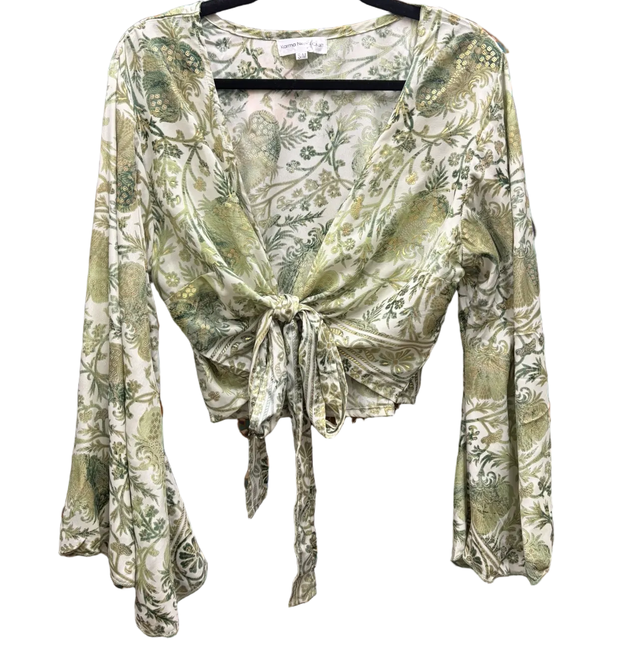 Tie Wrap Shirt with Gold Details