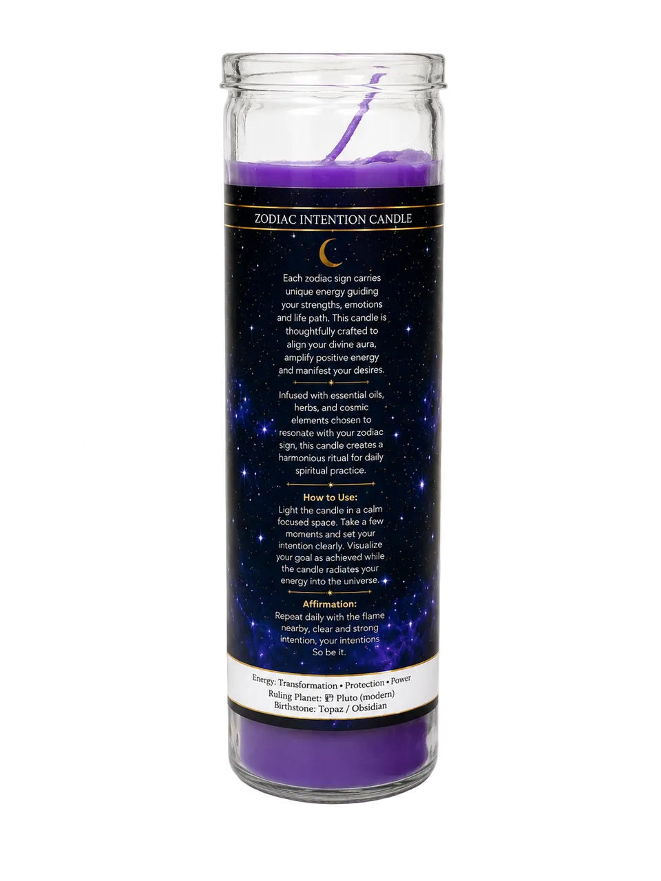 Glass Jar Candle Scented - Scorpio: The Scorpion