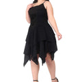 Black Fairy Hem Lace Up Dress