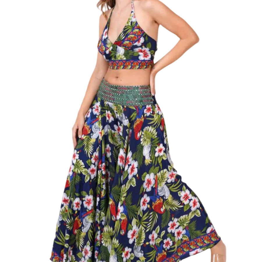 Halter Top and Palazzo Pants Matching Set