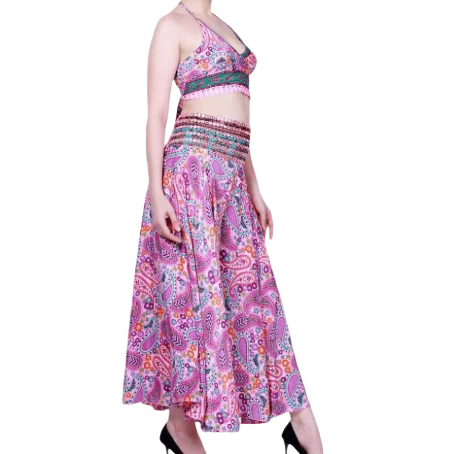 Halter Top and Palazzo Pants Matching Set