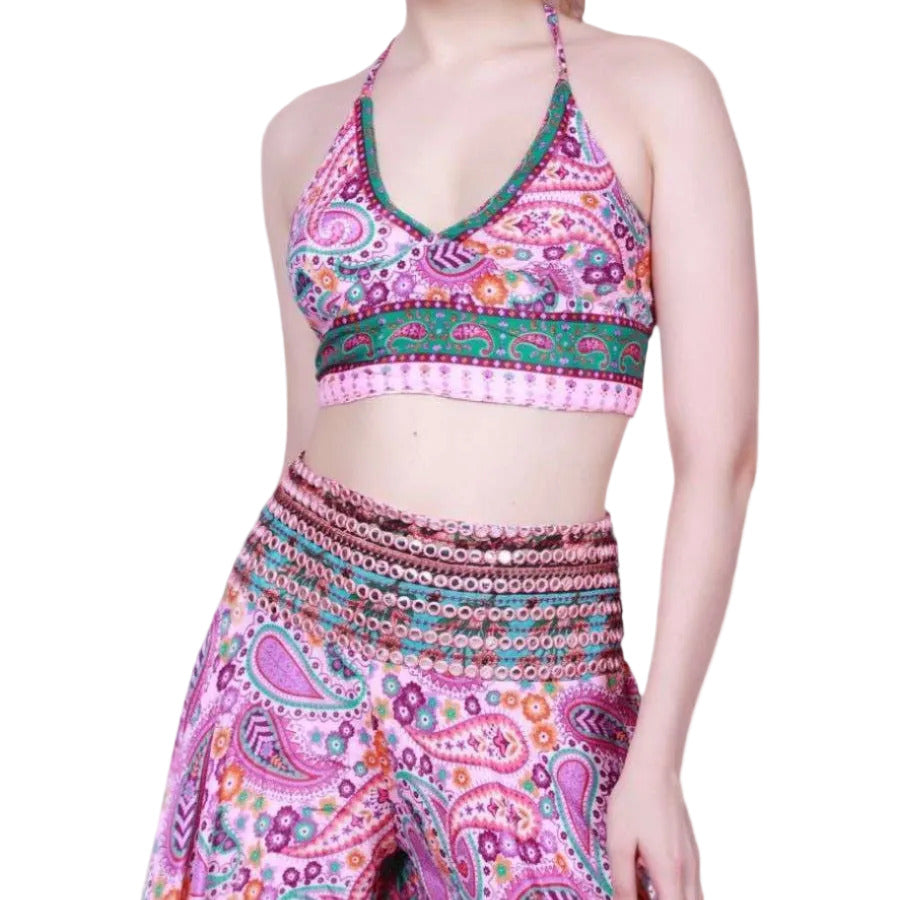 Halter Top and Palazzo Pants Matching Set