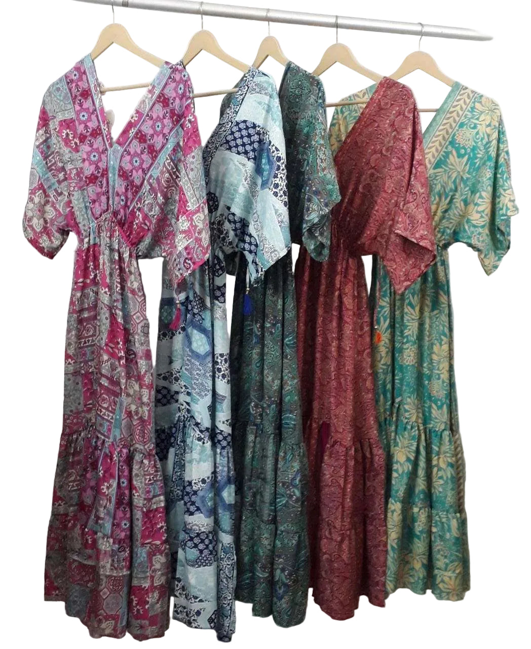 Plus Size Butterfly Drawstring Maxi Dress