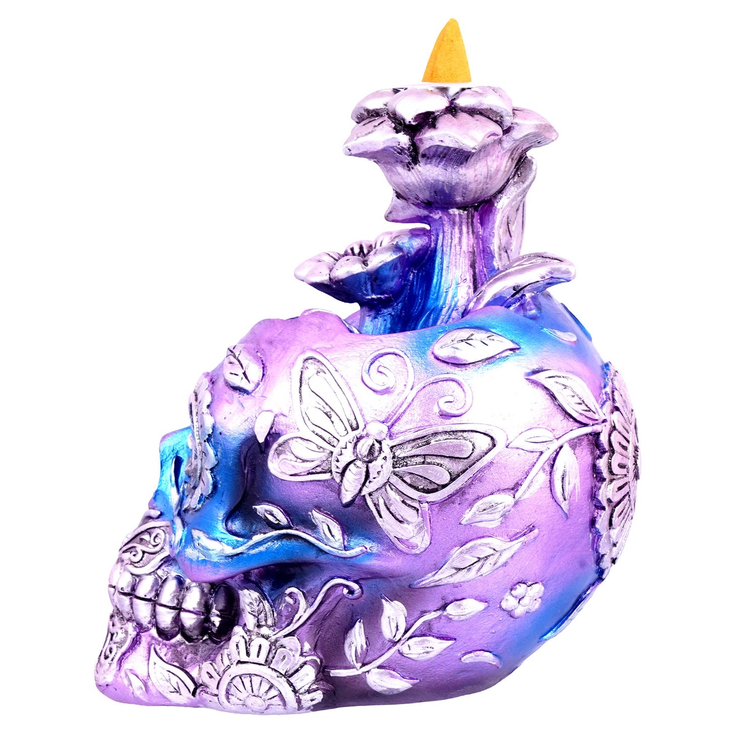 Metallic Skull Back Flow  Incense Burner