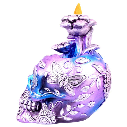 Metallic Skull Back Flow  Incense Burner