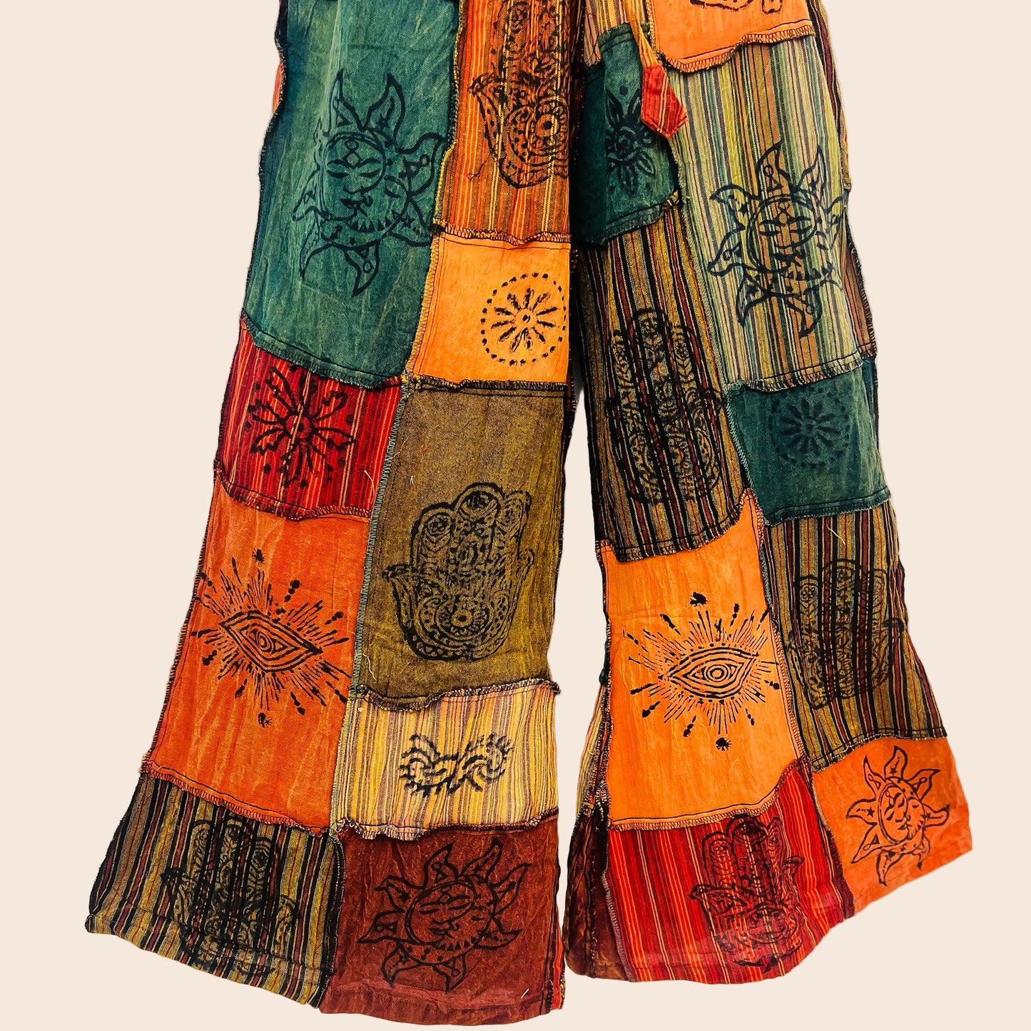 Plus Size Patchwork Wide Leg Palazzo Pant