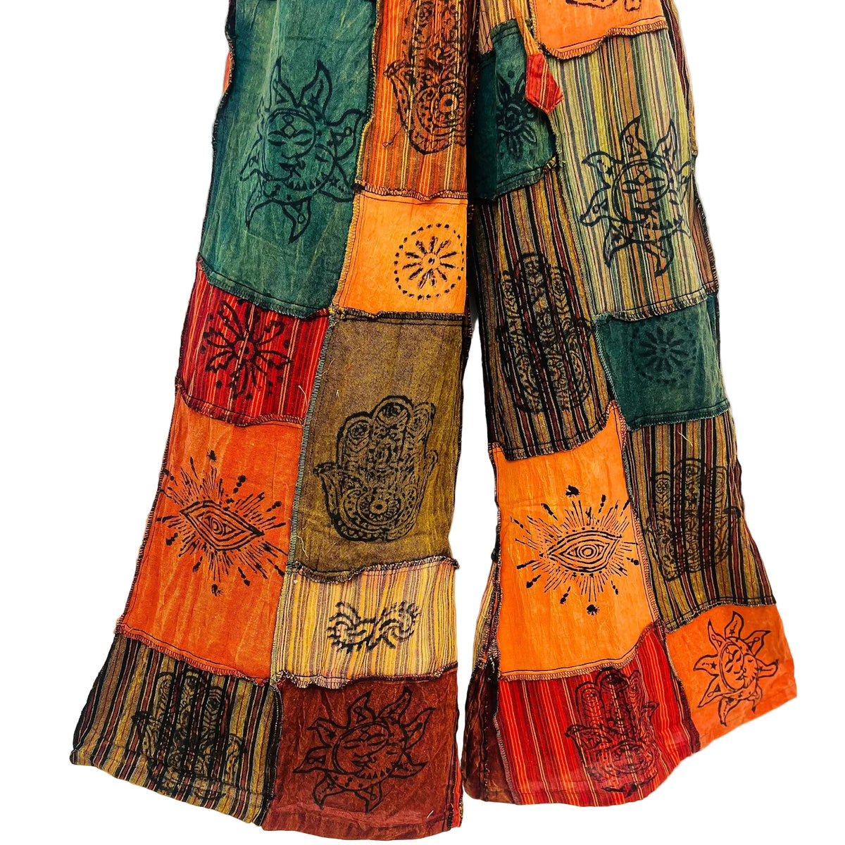 Plus Size Patchwork Wide Leg Palazzo Pant