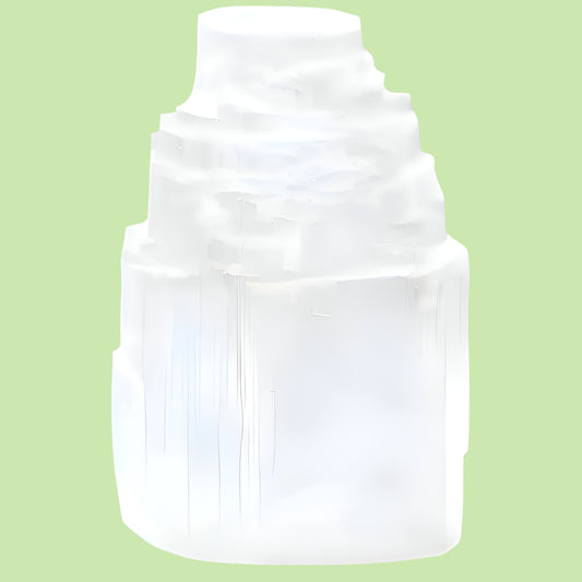 Mini Candle Holder Iceberg White Selenite